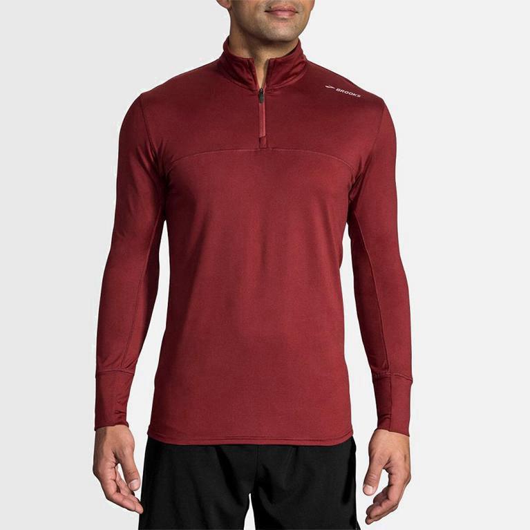 Brooks Dash Half Zip - Chaquetas Hombre - Rojas (QNPT-78135)